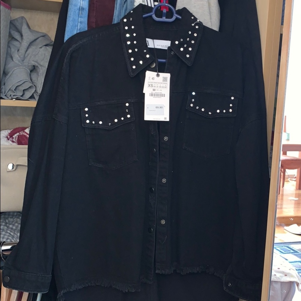 Zara Black Denim Jacket
